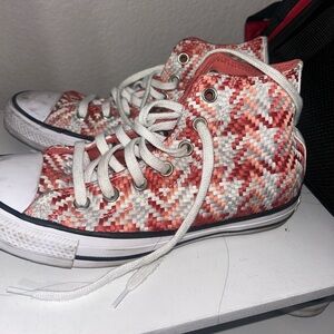 Woven high top converse